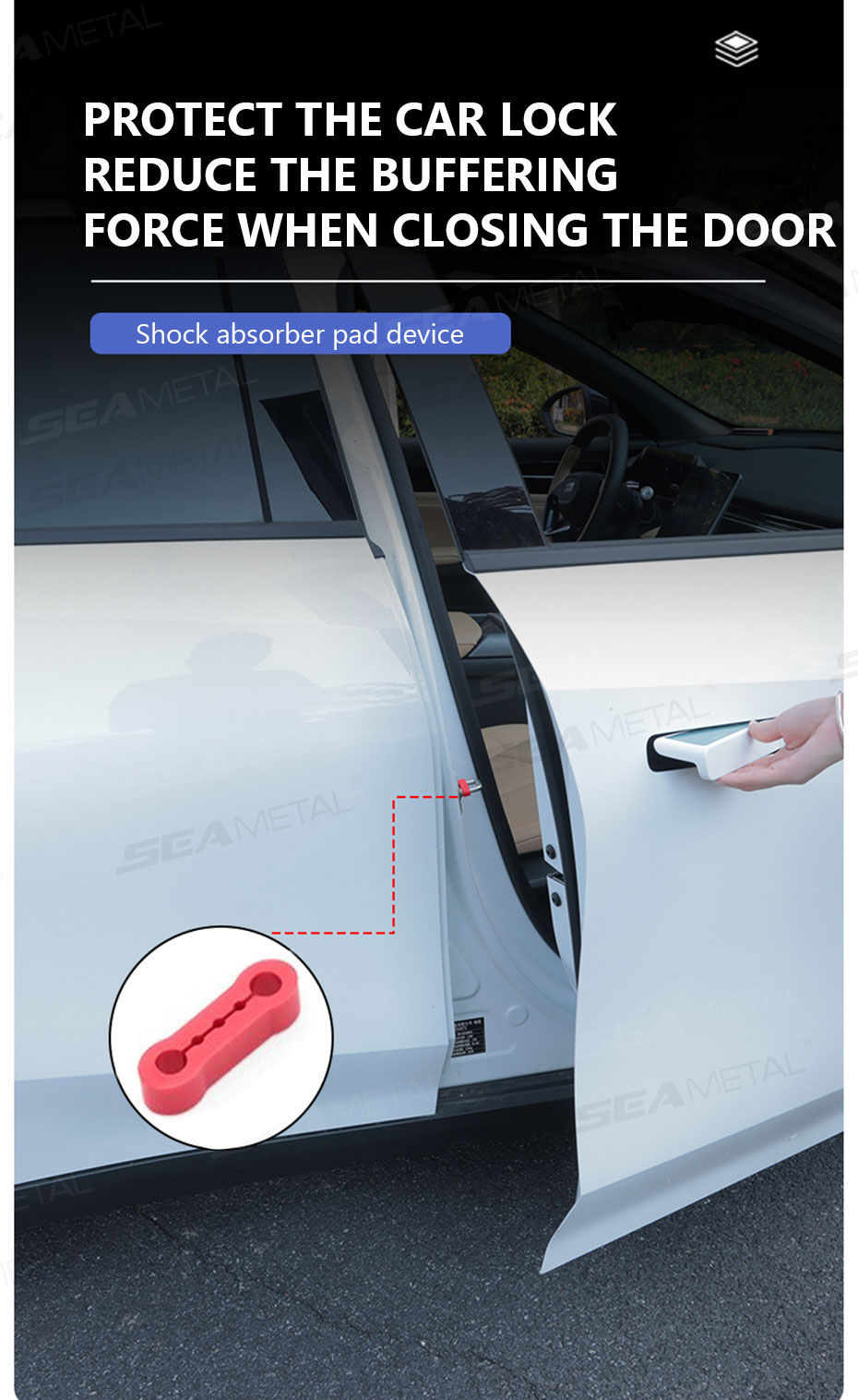 SEAMETAL 4pcs Car Door Lock Shock Absorber Pads Silicone Door Stop ...