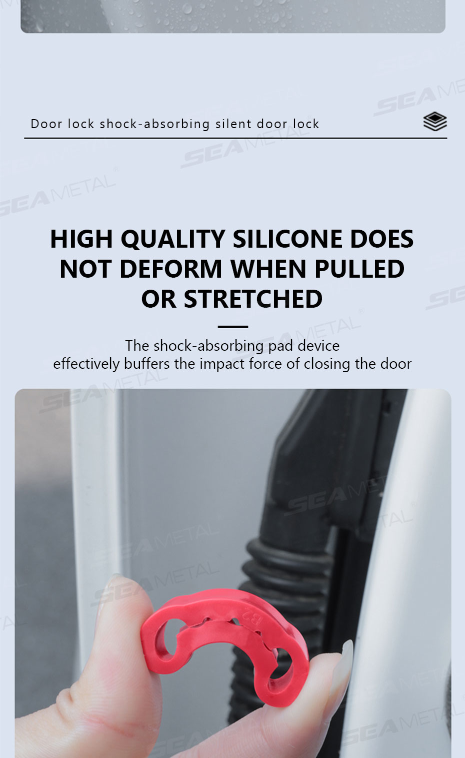 SEAMETAL 4pcs Car Door Lock Shock Absorber Pads Silicone Door Stop ...