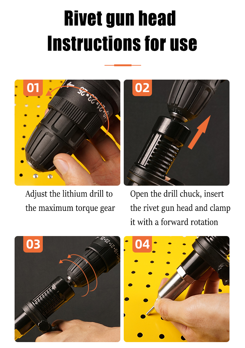 Rivet Machine Electric Riveter Drill Adapter Spot Nut Riveting Electric ...