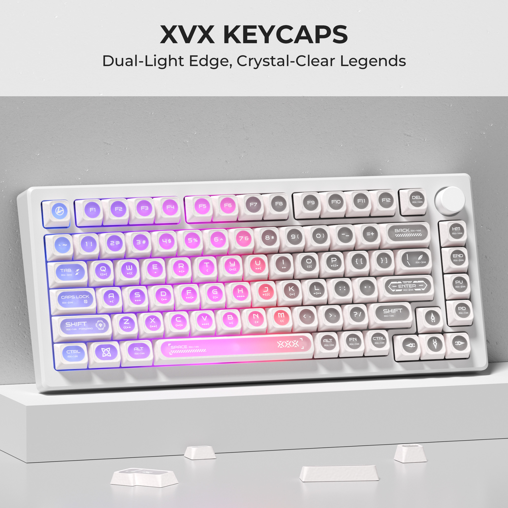 XVX Cat's Eye Keycaps Cherry Profile PBT Material Dye-Sublimation Blue ...