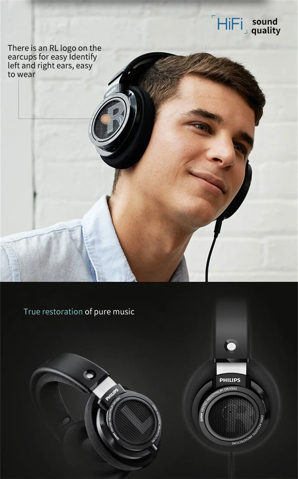Philips SHP9500 Earphones Headphones Stereo HD Wired Computer Learning ...