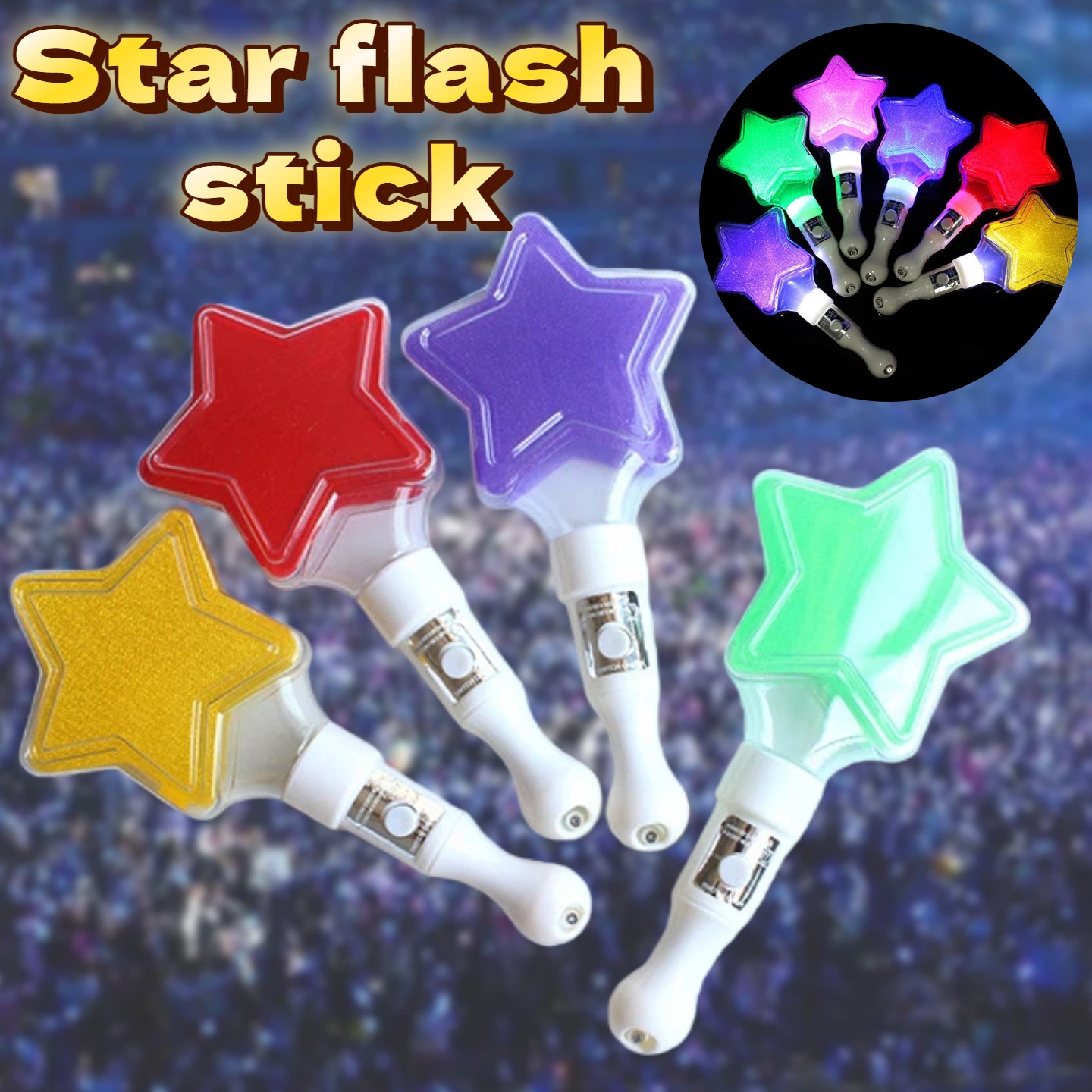 【COD】LED Glow Stick Star Shape Luminous Concert Cheering Tube Party ...