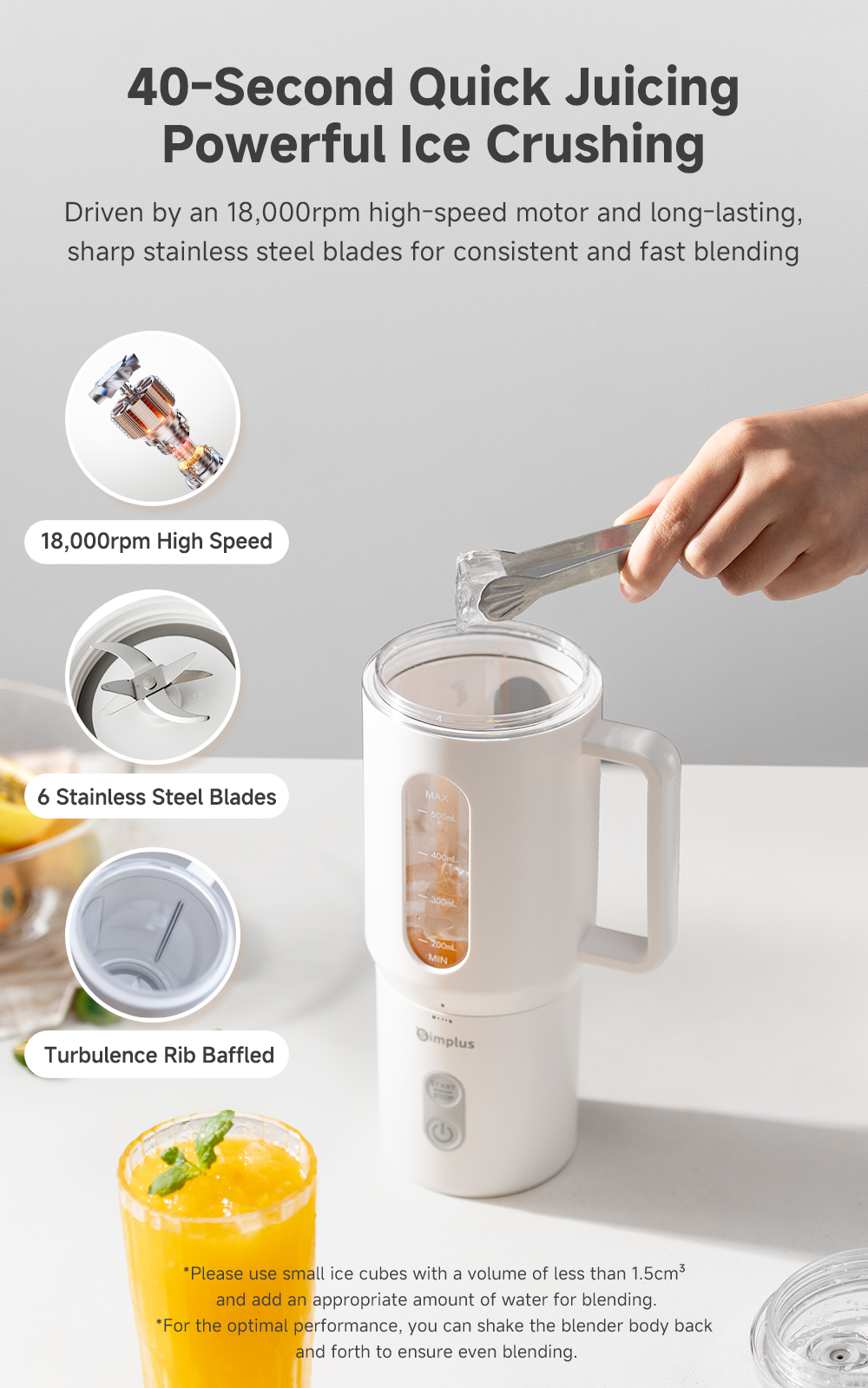 Simplus [Christmas-Gift] Juicer Blender Fruit Juice Mixer Type-C ...