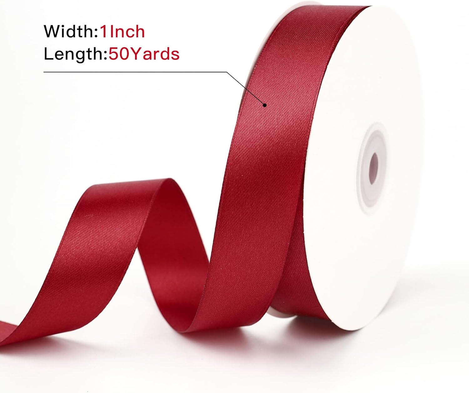 (50Yards/Roll) 1 inch Satin Ribbon Double Edge decorative packaging ...