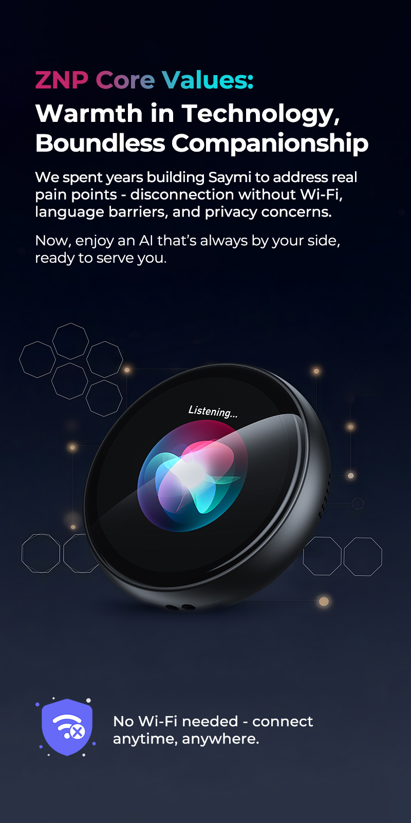 ZNP Z01 Saymi AI Companion Device 60-language instant translator ...