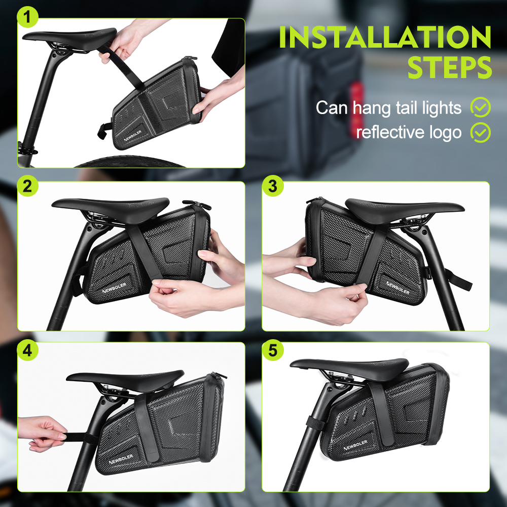 Newboler 5L EVA Hard Shell Bike Seat Saddle Bag Large Capacity ...