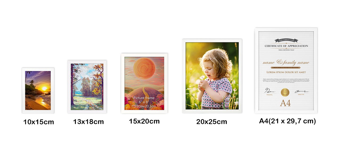 Picture Frame Wall Decor A3/4R/5R/6R/8R/A4 Graduation Frame Certificate ...