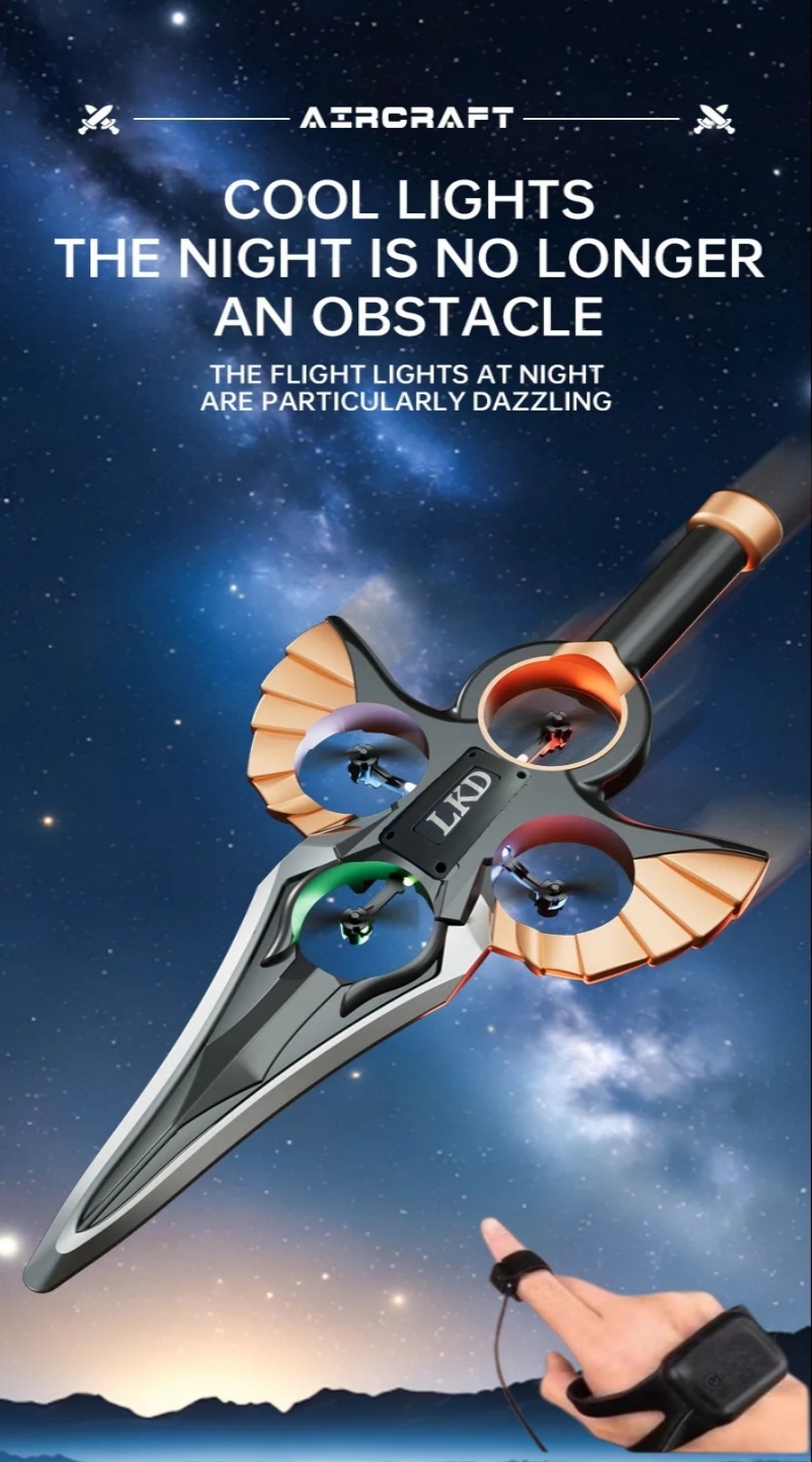 2.4G remote-controlled flying sword - 4-axis flying sword with light ...