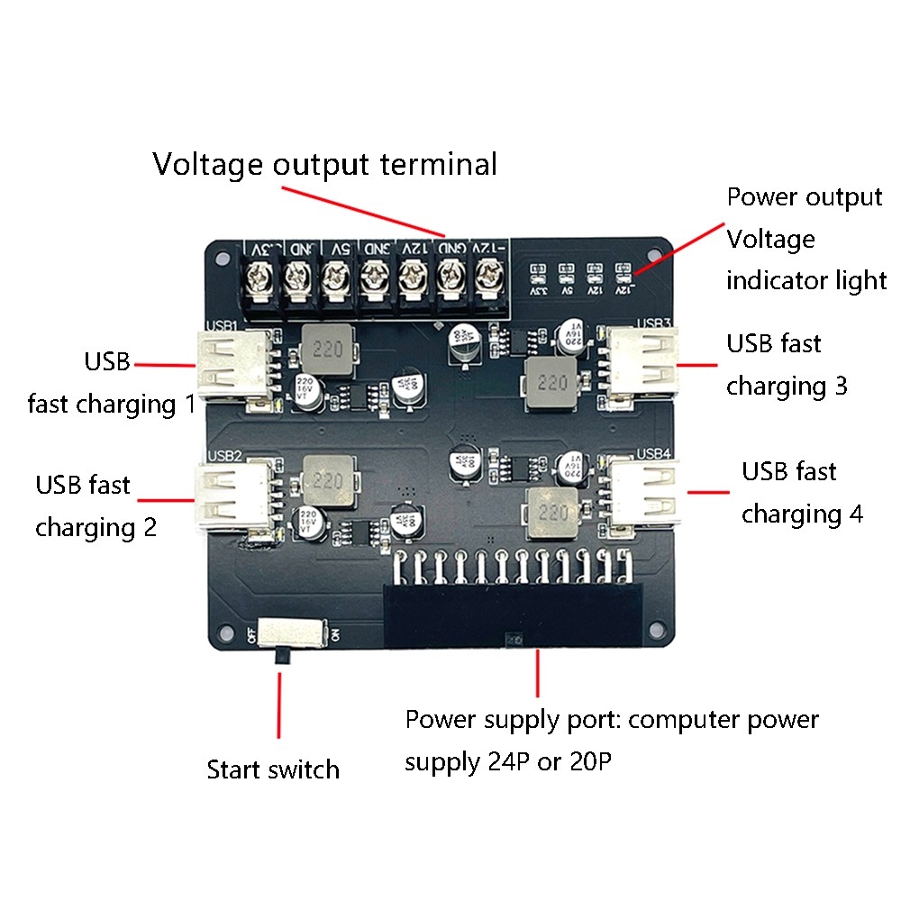 USB Charging Desktop Computer Chassis Power Supply ATX Adapter Board ...