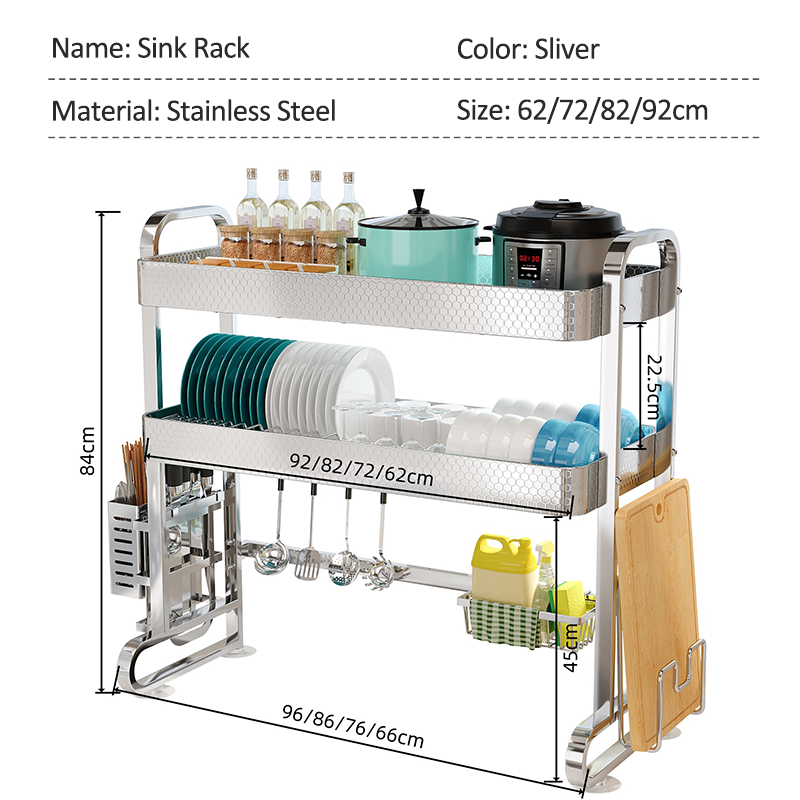 SimpleJoy 304 Stainless Steel Sink Rack Over Sink Dish Rack Honeycomb ...