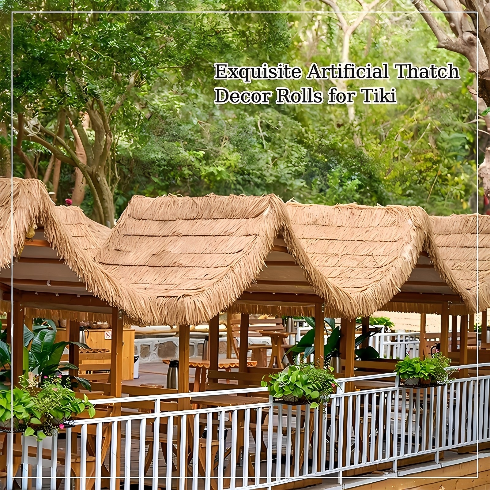 Simulated Thatched Scenic Roof Area Decoration Fake Straw Plastic ...