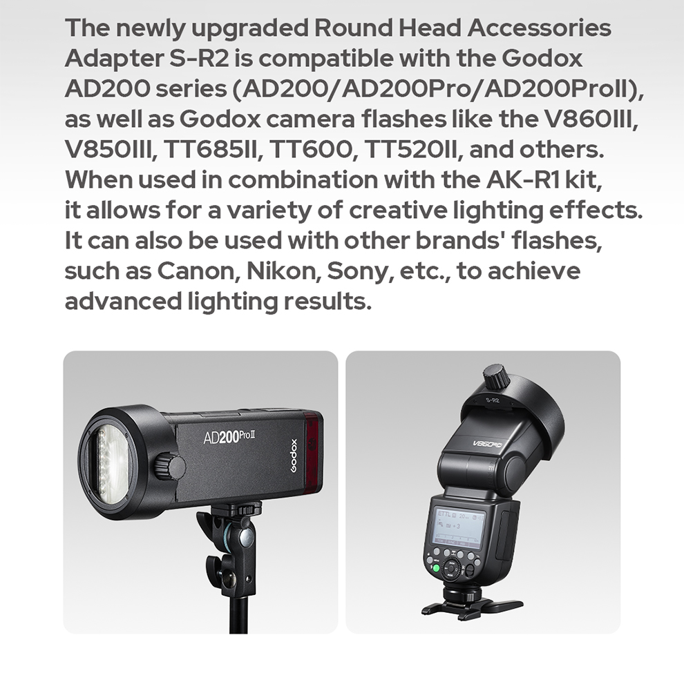 Godox AK-R1 + S-R2 Barn Door, Snoot, Color Filter, Reflector, Honeycomb ...