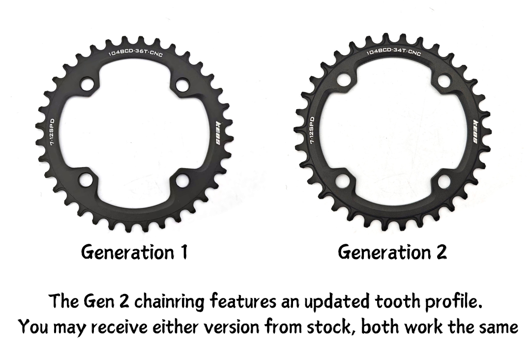 KEOS Black Silver 104BCD MTB Chainring - Ultralight Round Design for ...