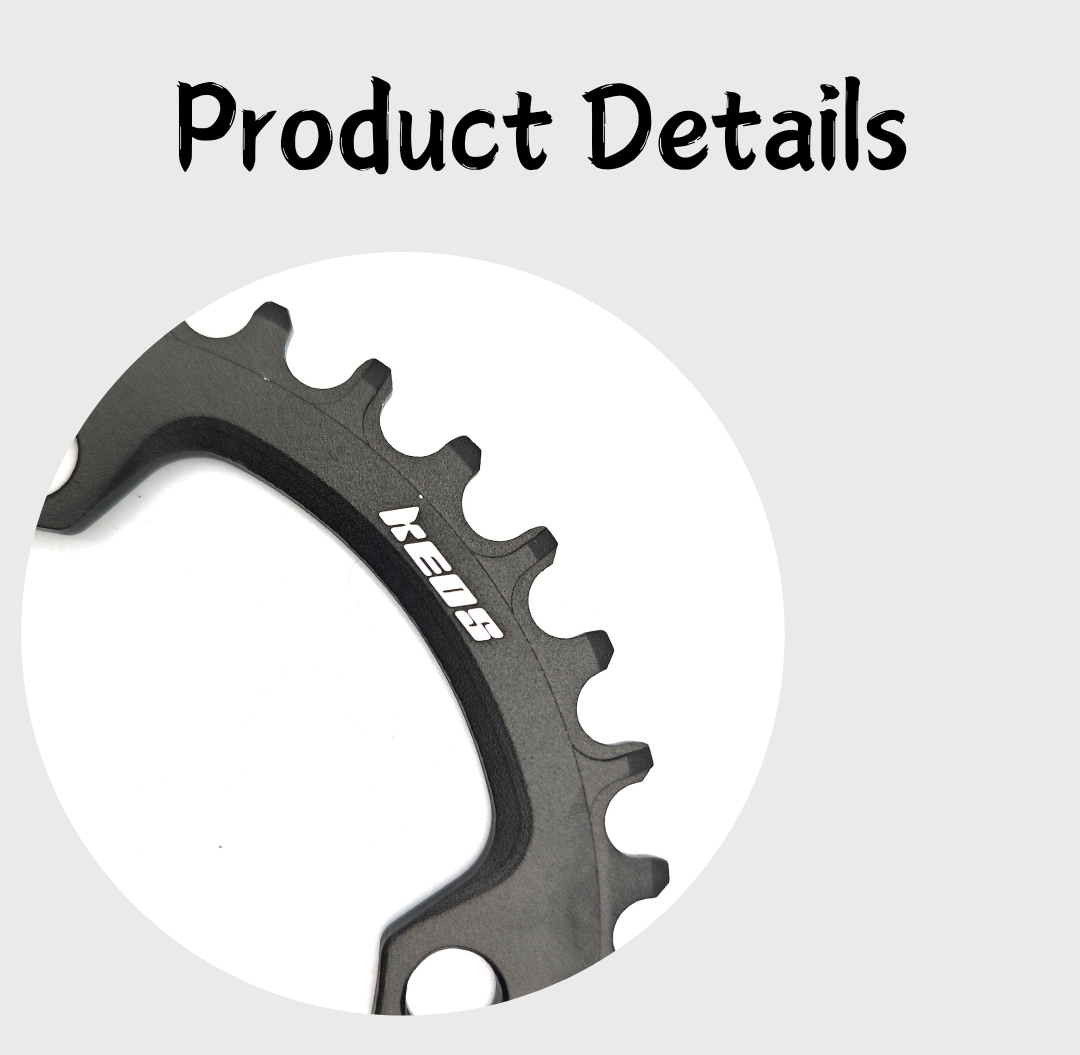 KEOS Black Silver 104BCD MTB Chainring - Ultralight Round Design for ...