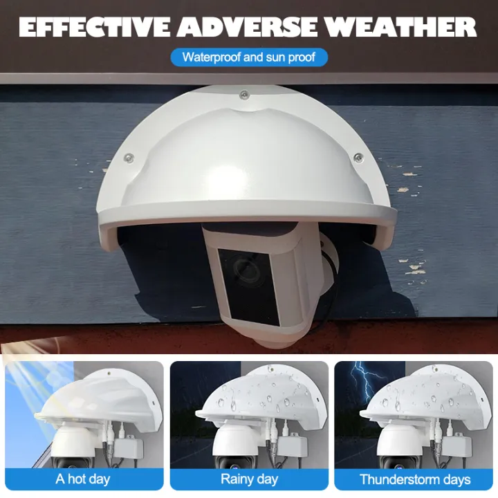 Universal Outdoor CCTV Turret Dome Camera Sun Rain Shade Cover For ...