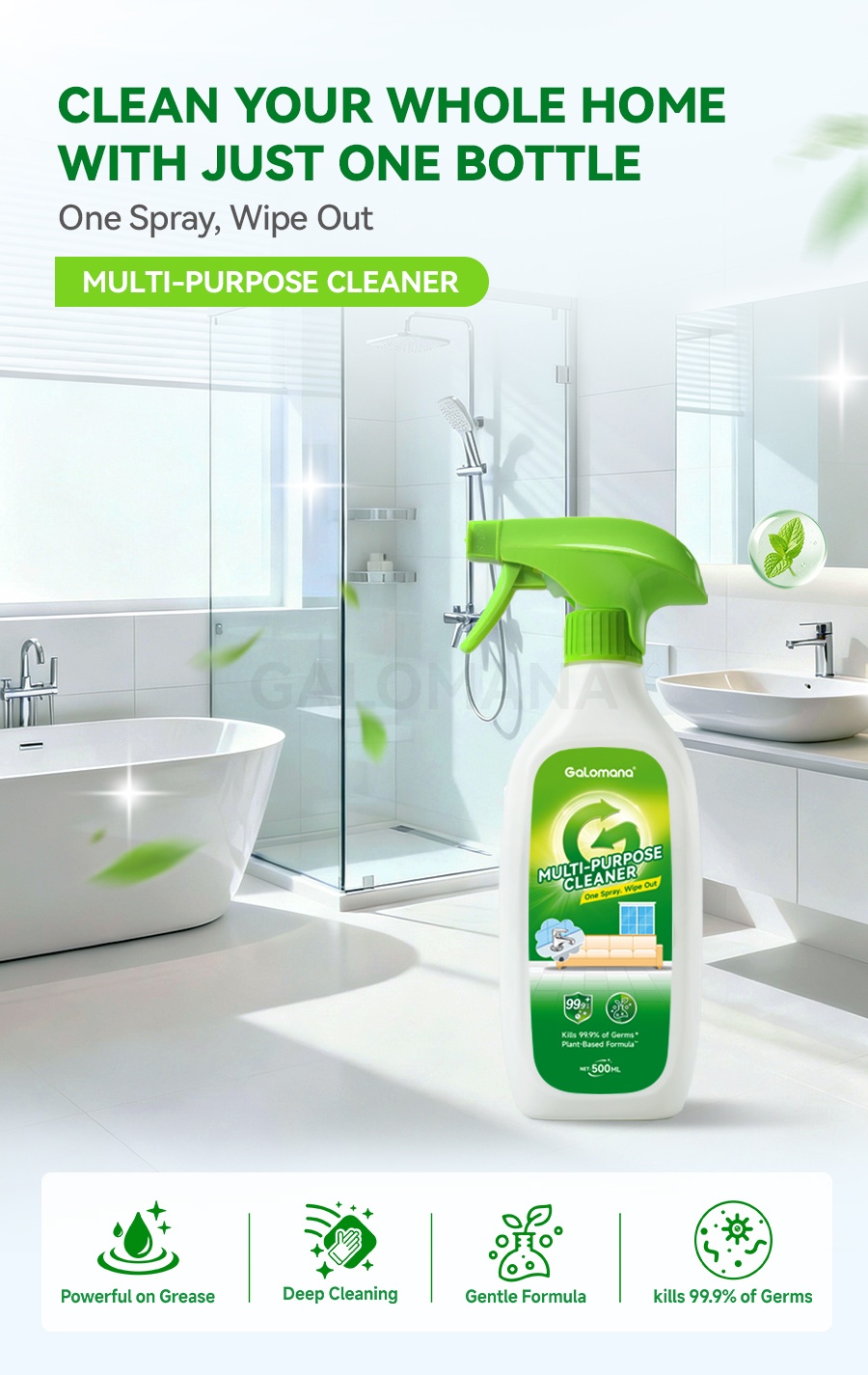 GALOMANA Multi-Purpose Cleaner Powerful Clean Descaling, Break Down Oil ...