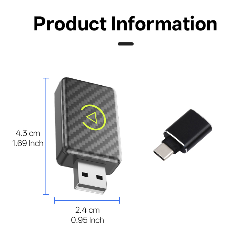 Wireless Android Auto Carplay Box Adapter Smart USB Dongle Wired To ...