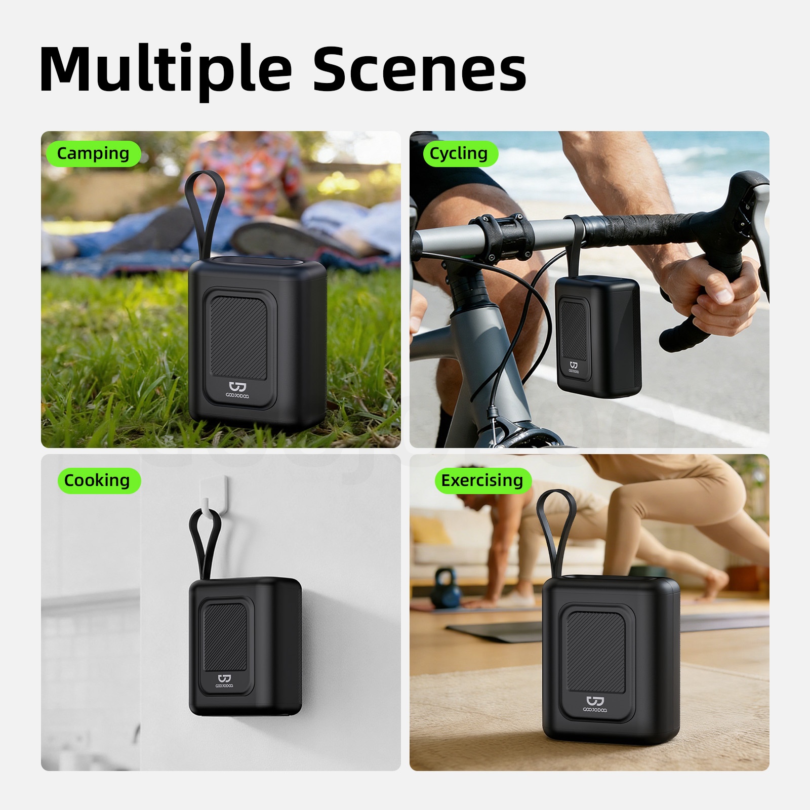 GOOJODOQ Wireless Bluetooth Speaker Mini Portable Hi-Fi Sound TF USB ...