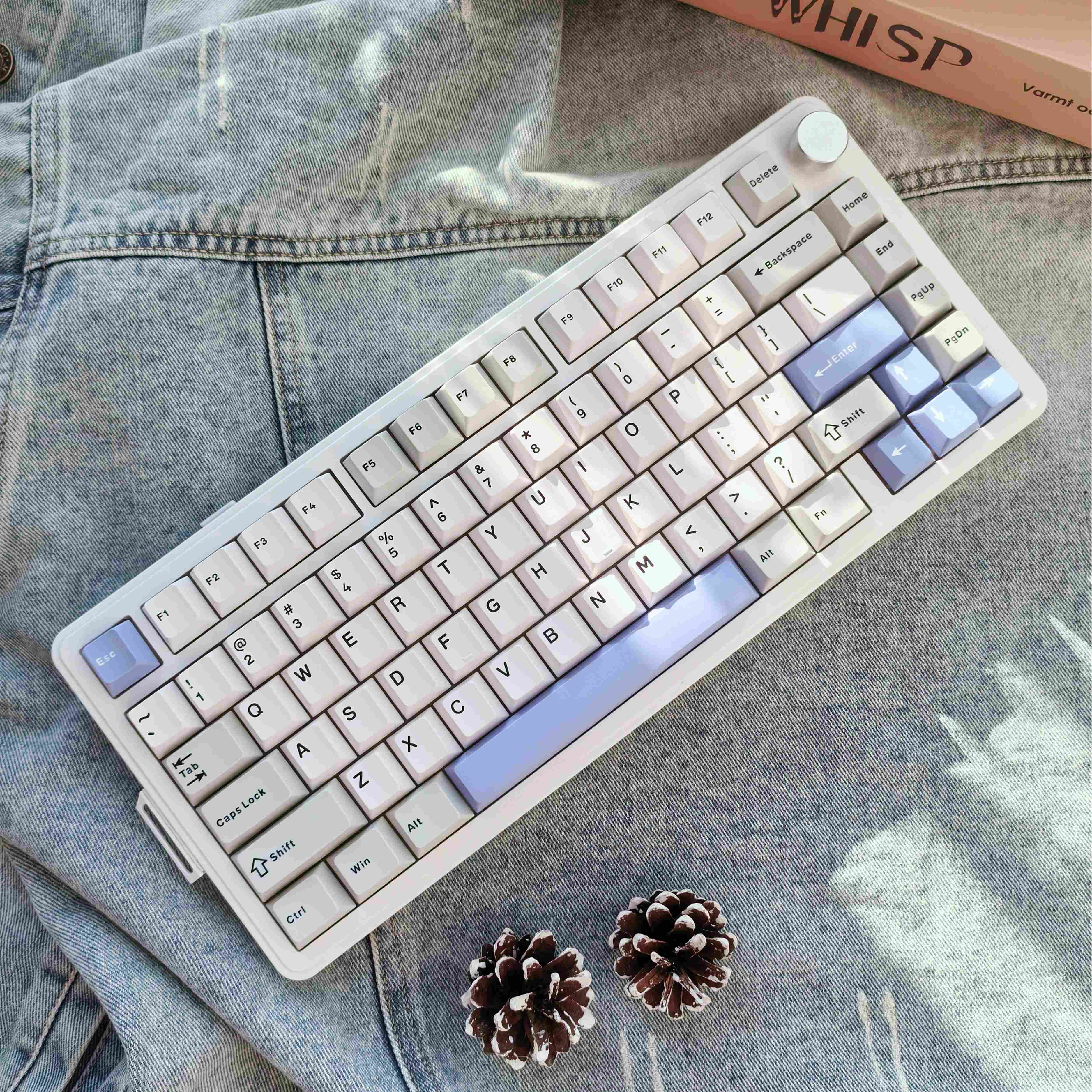 128 Keys White Grey Double Shot PBT Keycaps Cherry Profile Custom ...