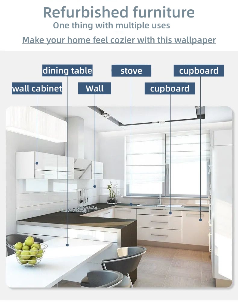 60cm*5M/10M PVC Thickened Marble Wallpaper Waterproof Oil Proof Sticker ...