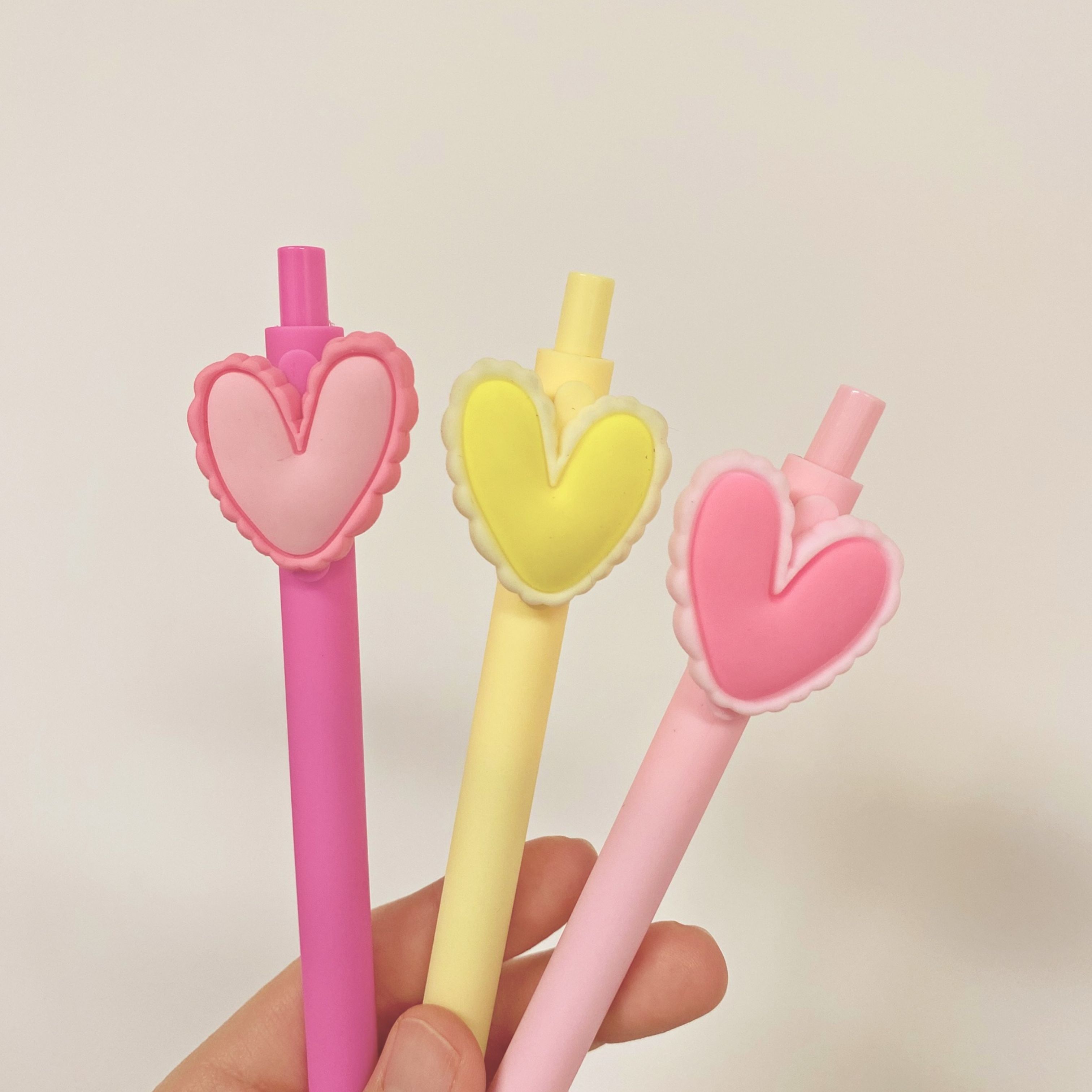 10Sets Heart Pens Heart Cards Party Favor Set, Cute Click Pens Bulk for ...