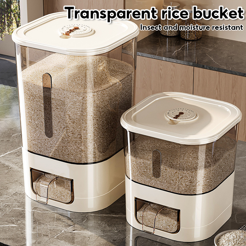 FORTUNE HOUSE 5/10KG Automatic Rice Dispenser Rice Bucket With ...