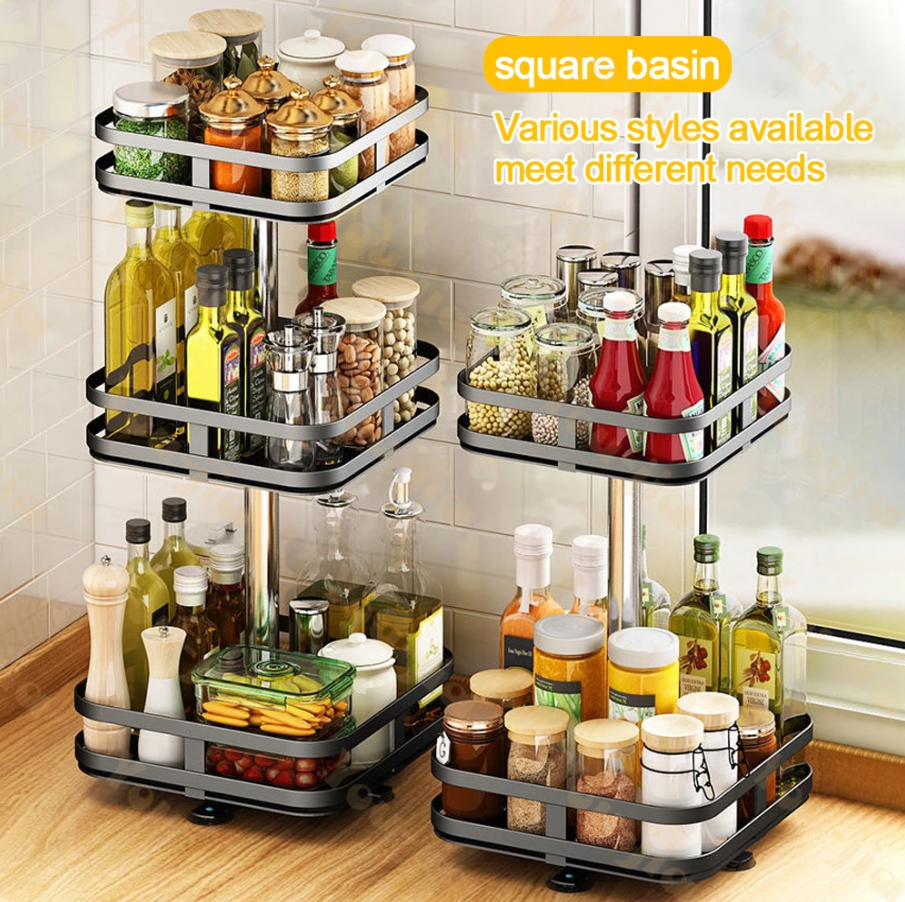 Sunlife 360° Rotating Adjustable Condiments Organizer Heavy Duty Metal ...