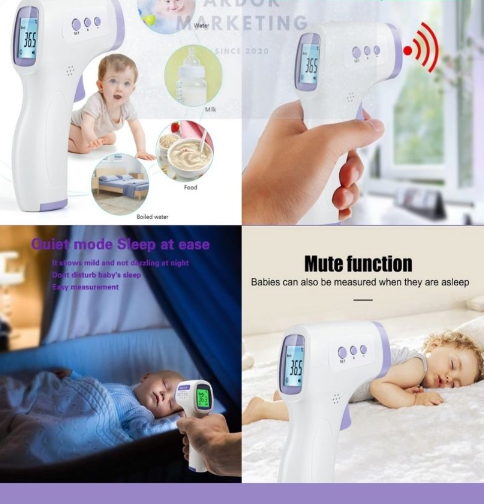 Non-Contact Thermometer Forehead infrared thermo scanner Double Color ...