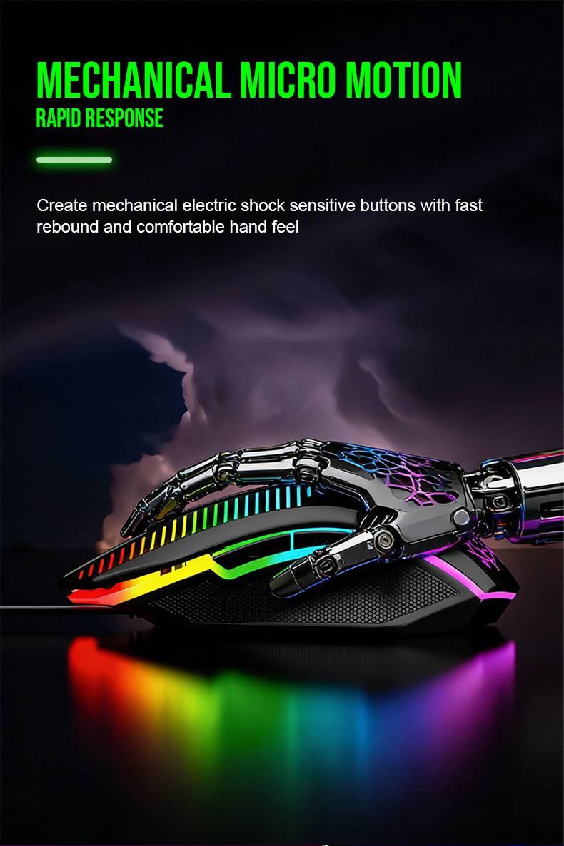 Raiku x Limeide Wired Gaming Mouse with 6 Buttons, 4-Speed 3600 DPI & 7 ...