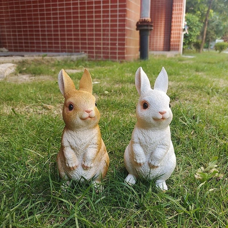 Resin Rabbit Flower Pot Cute Animal Garden Ornament Outdoor Decor Gift ...