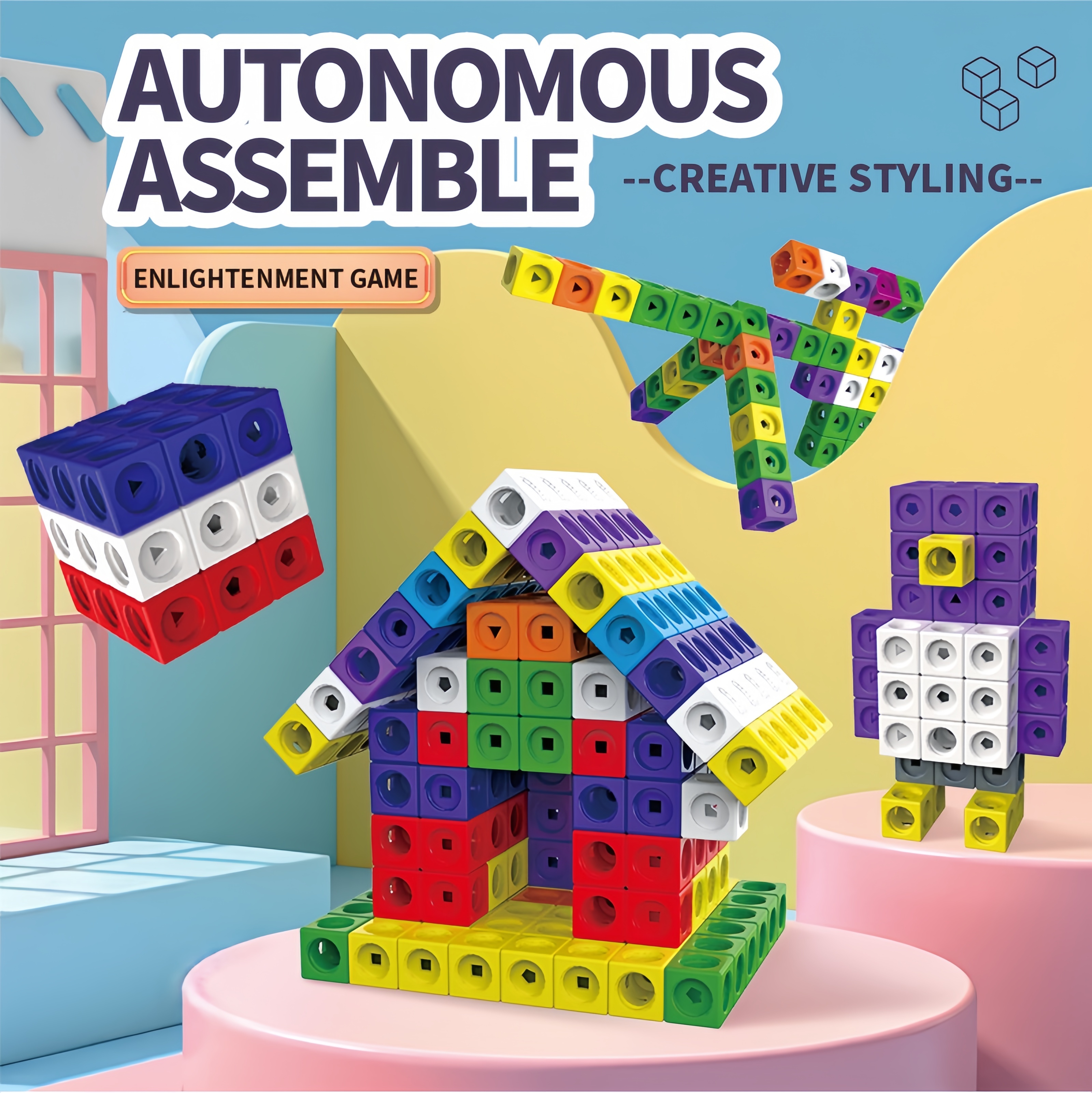 MathLink 0-10/11-20 Cube Multi-Play Stitching DIY Number Building ...