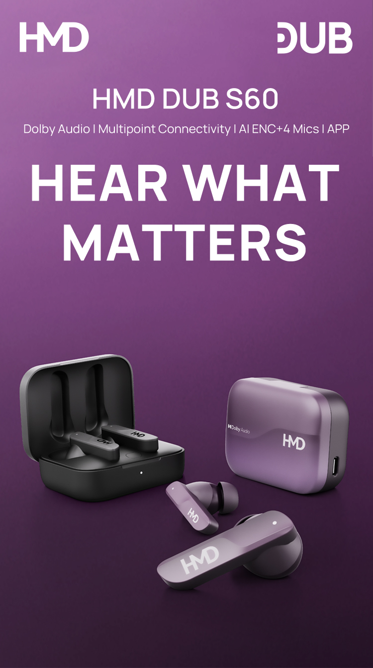 【New】Original HMD DUB S60 Earbuds Bluetooth 5.3 Dolby Audio 4-Mic AI ...