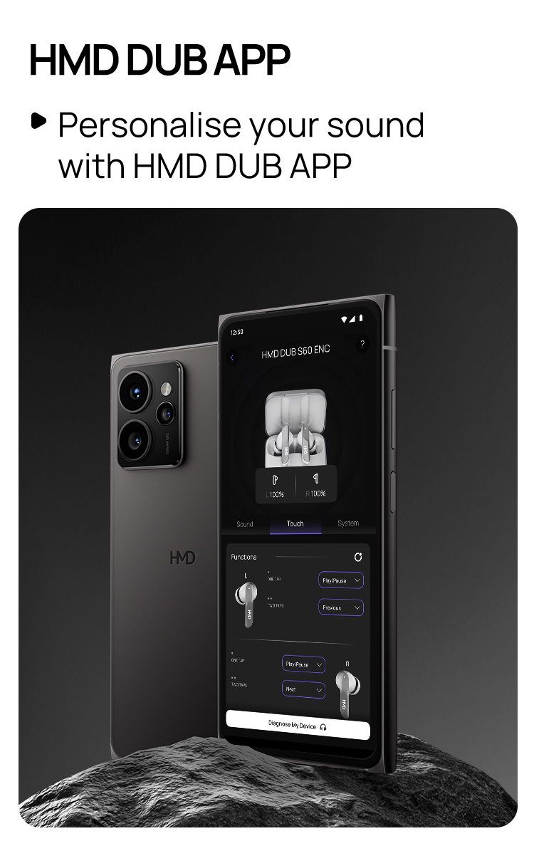 【New】Original HMD DUB S60 Earbuds Bluetooth 5.3 Dolby Audio 4-Mic AI ...