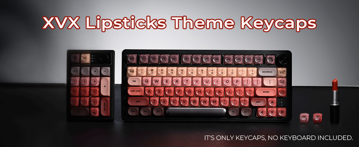 XVX Berry Kiss HOA Profile Keycap Set 132-key HOA Profile Double-shot ...