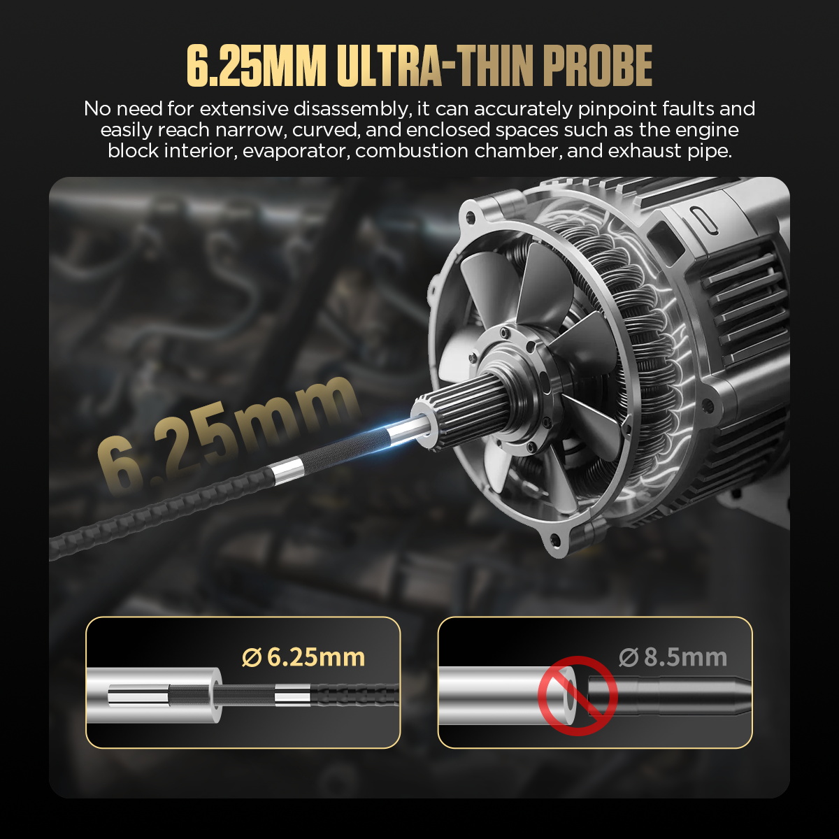 AUTOOL SVB208 articulating video borescope HD automotive borescope ...