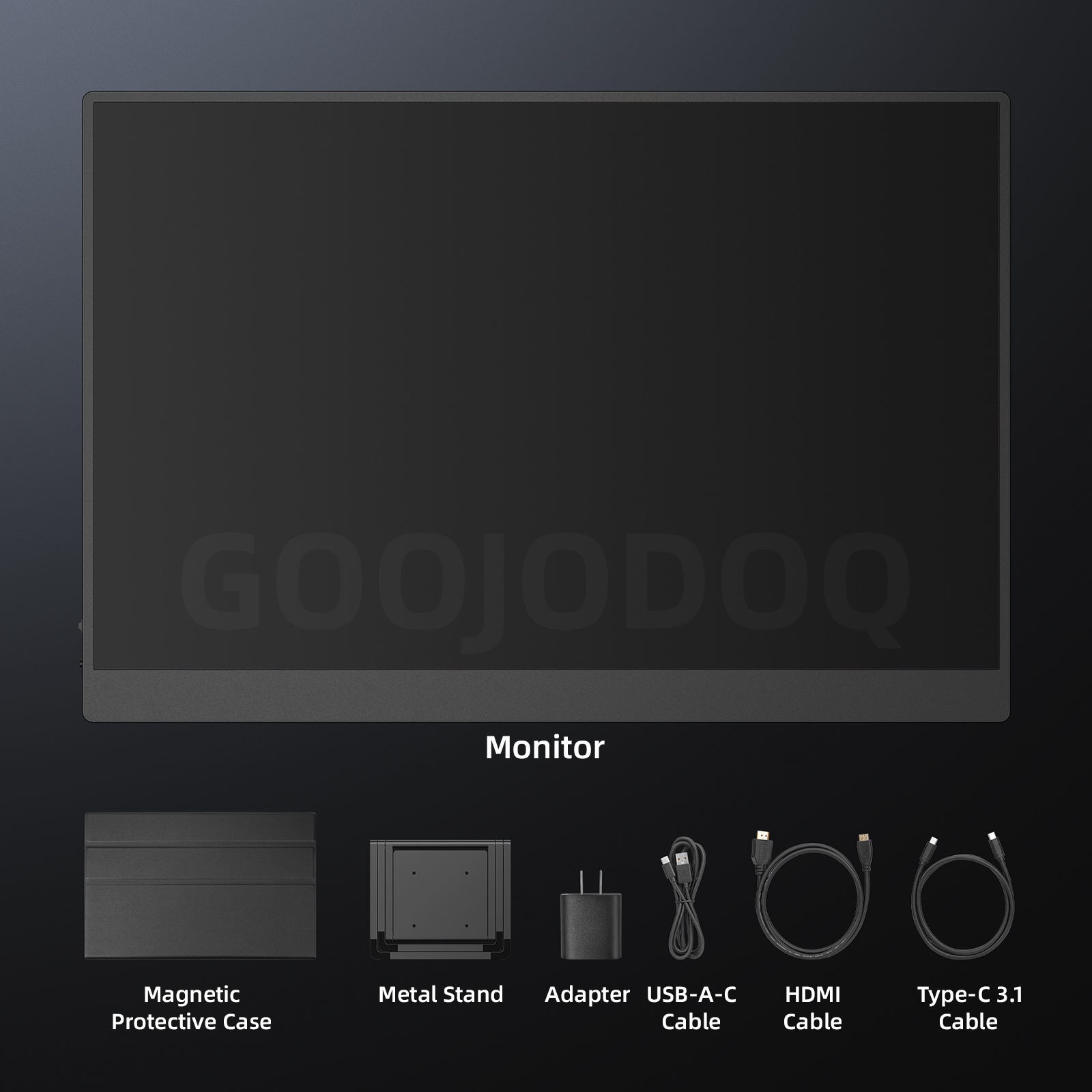 GOOJODOQ 16 inch Monitor With Foldable Magnetic Stand for Laptop Ultra ...