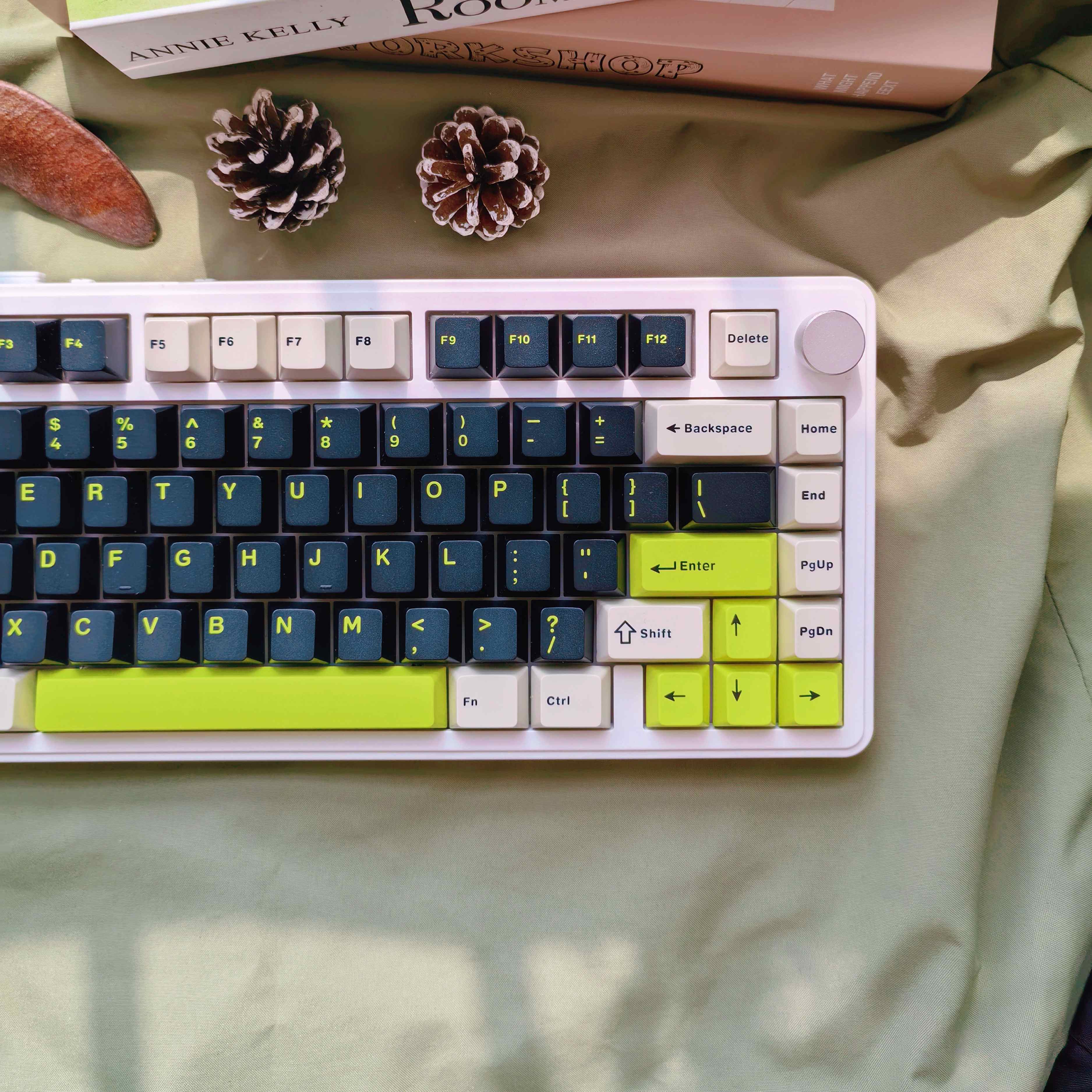 128 Keys Black Lemon Grey Double Shot PBT Keycaps Cherry Profile ...