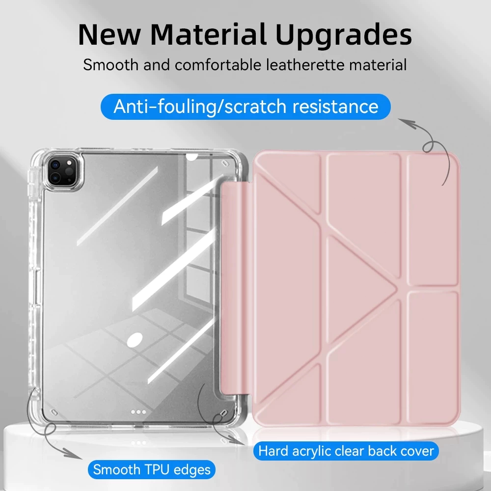 UncleZ Y-Shaped Acrylic Clear Case for iPad 12th 11th 10th Gen A16 9th ...