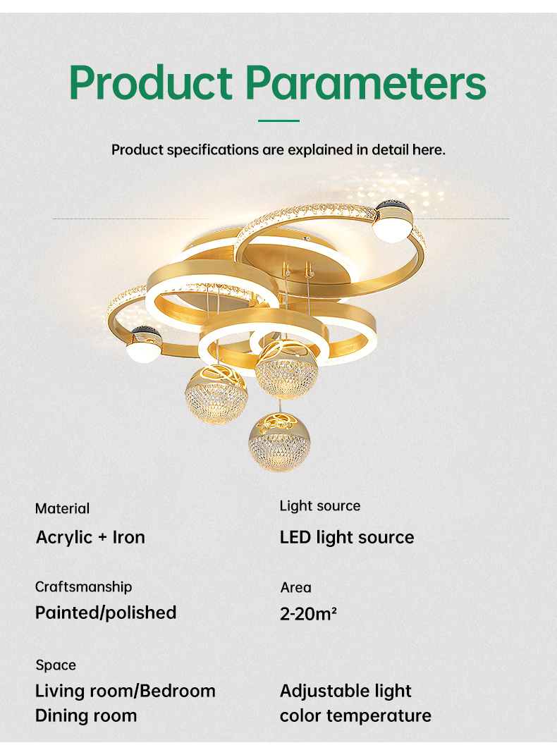 GOGEOUS Crystal Chandelier Ceiling Light Modern 3Colors Ceiling Pendant ...
