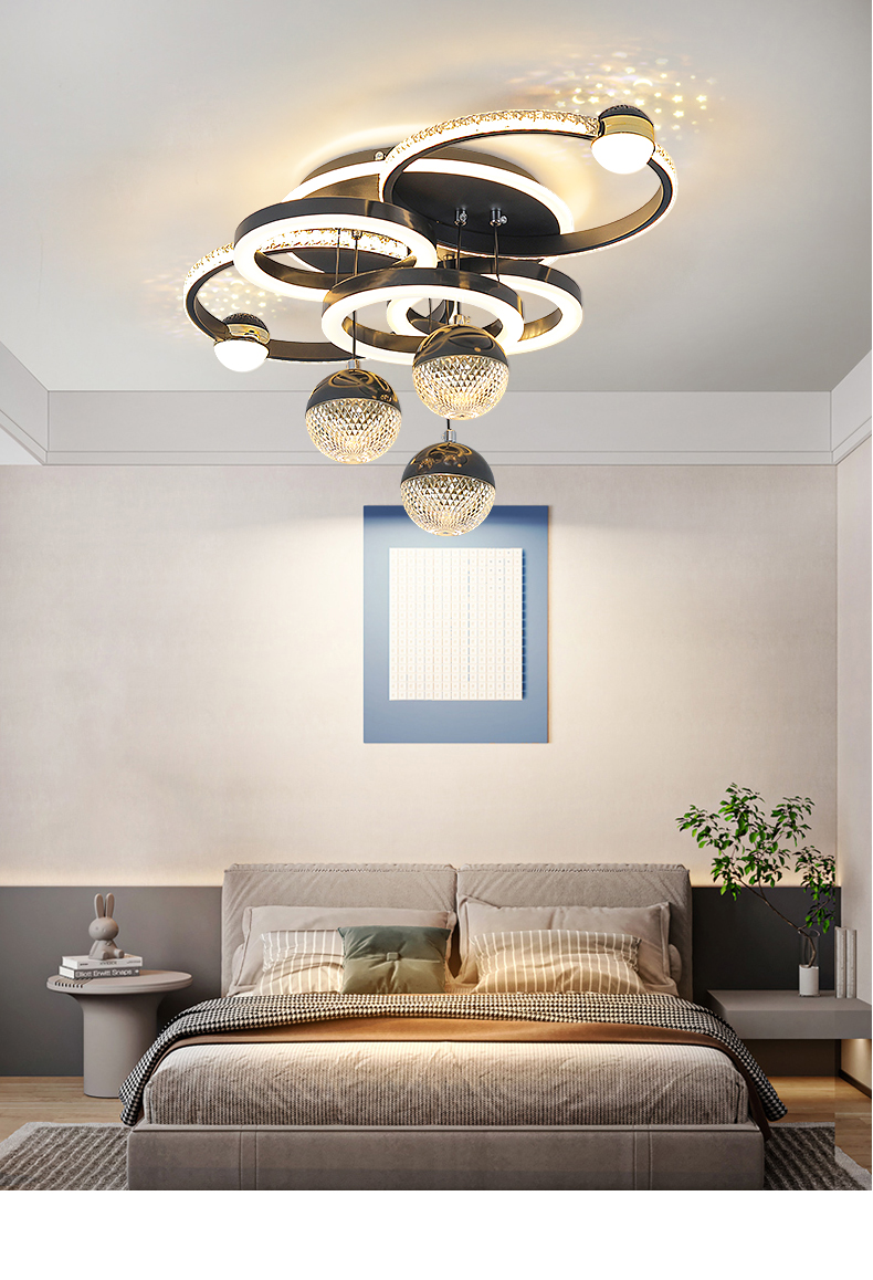 GOGEOUS Crystal Chandelier Ceiling Light Modern 3Colors Ceiling Pendant ...