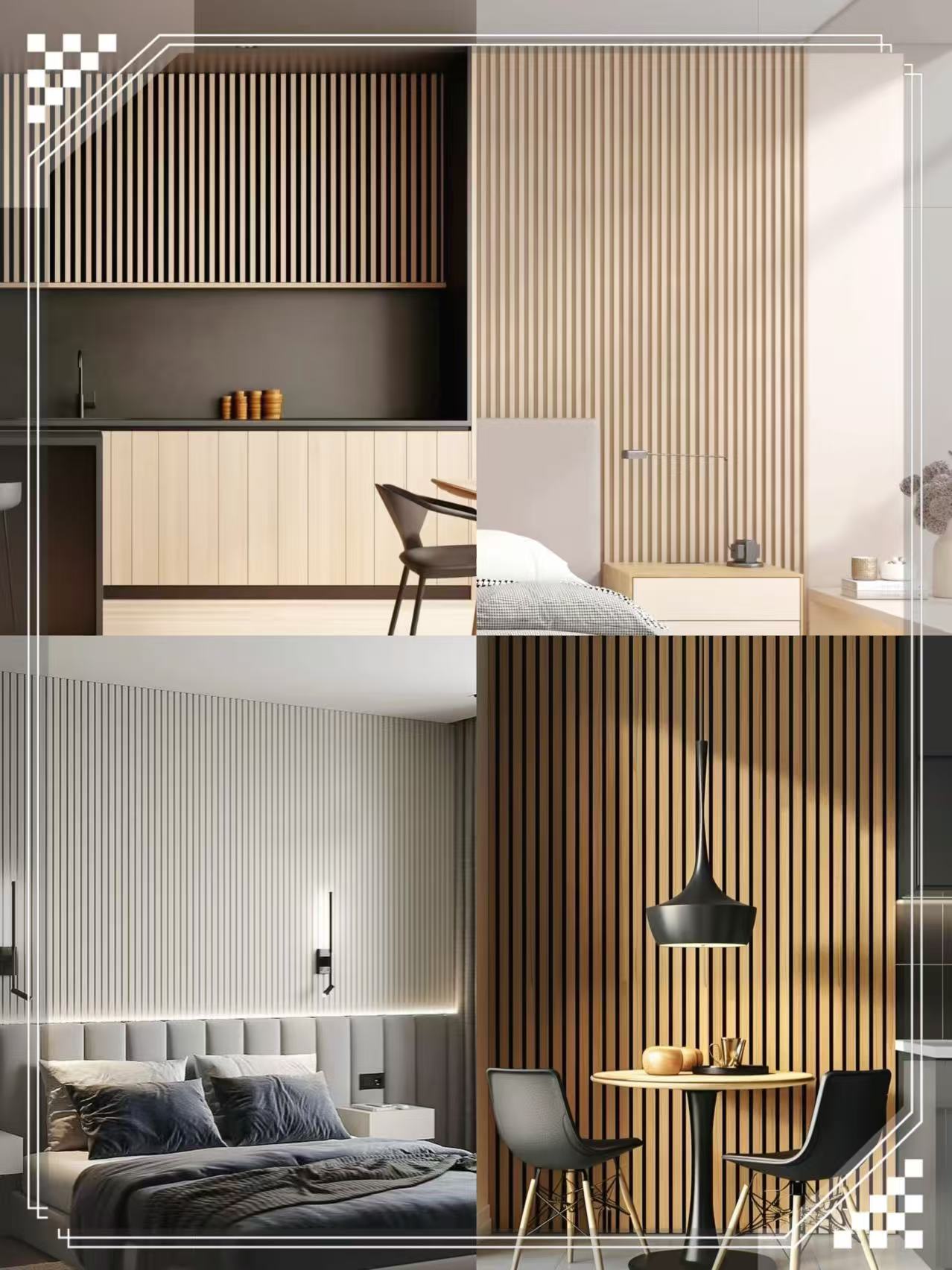 WPC Wall Panel Fluted Wall Sticker Decoration Grille Board Wholesale ...