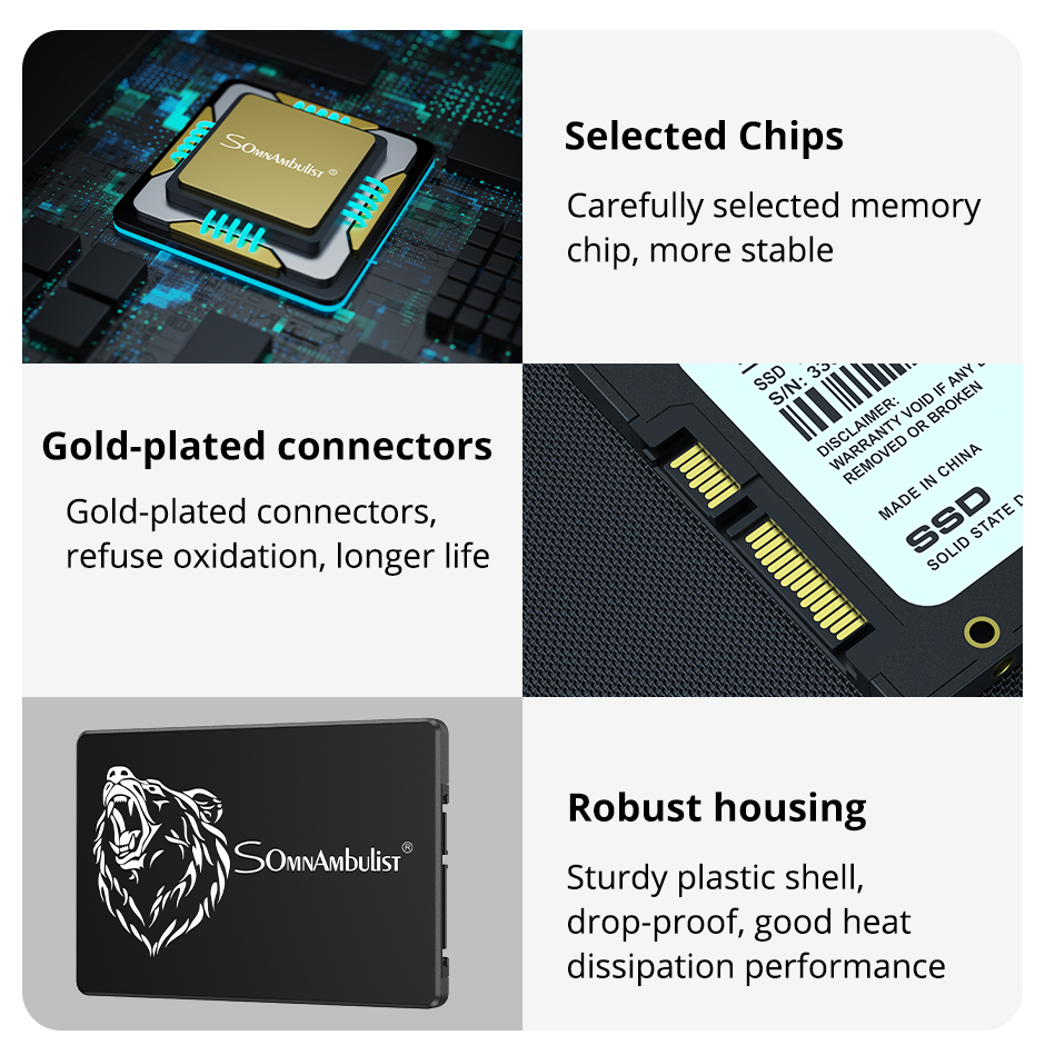 SomnAmbulist 2.5 SATA III SSD 128GB 240GB 256GB Internal Hard Drive for ...