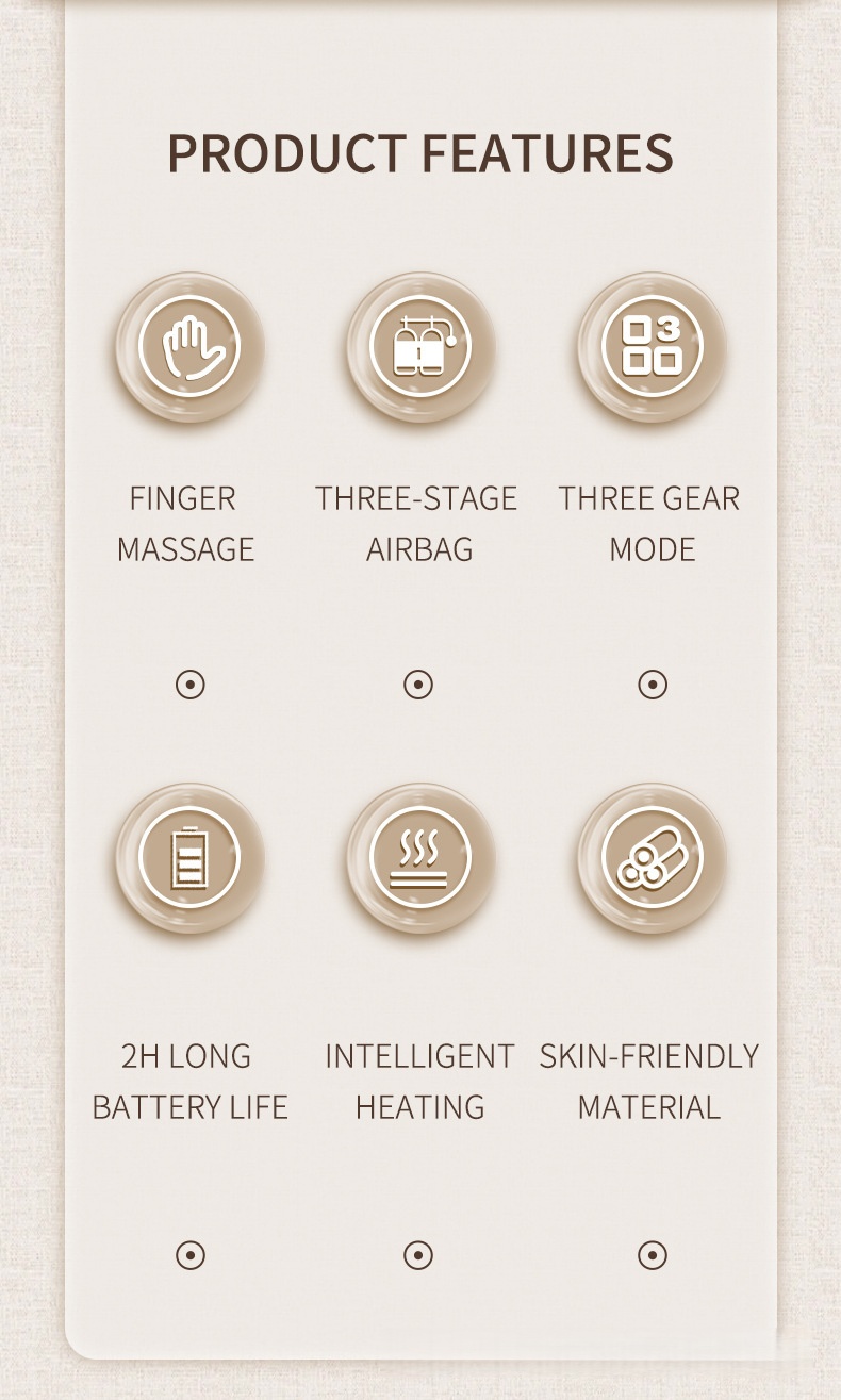 Heated Electric Hand Massager with Air-Compression Finger Kneading and ...