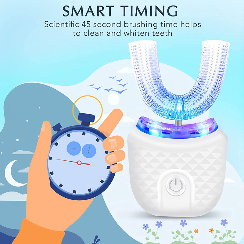 Electric Toothbrush for Adults & Students Soft-Bristle U-Shape with LED ...
