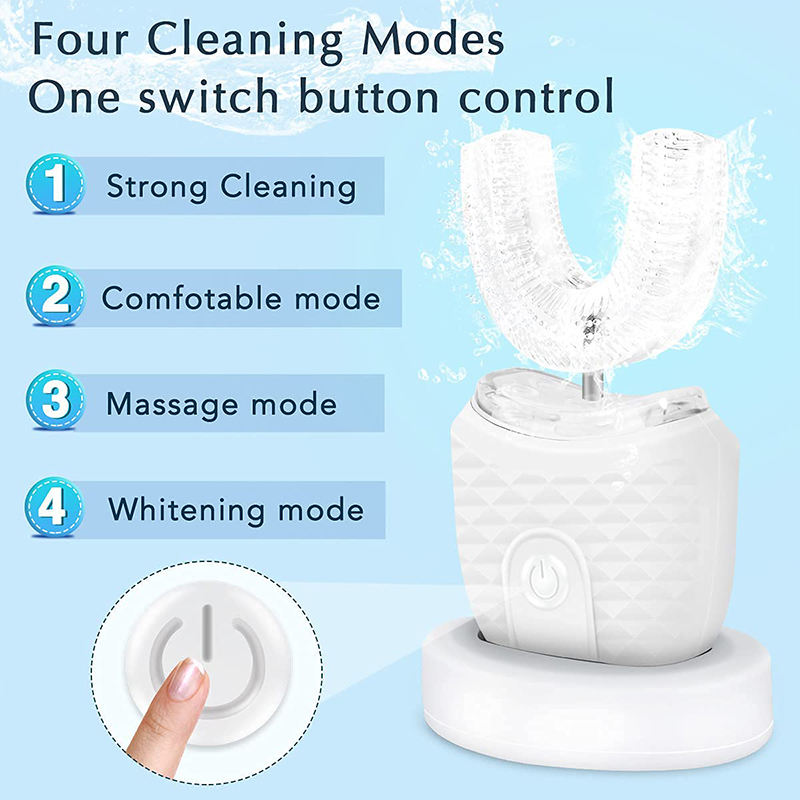 Electric Toothbrush for Adults & Students Soft-Bristle U-Shape with LED ...