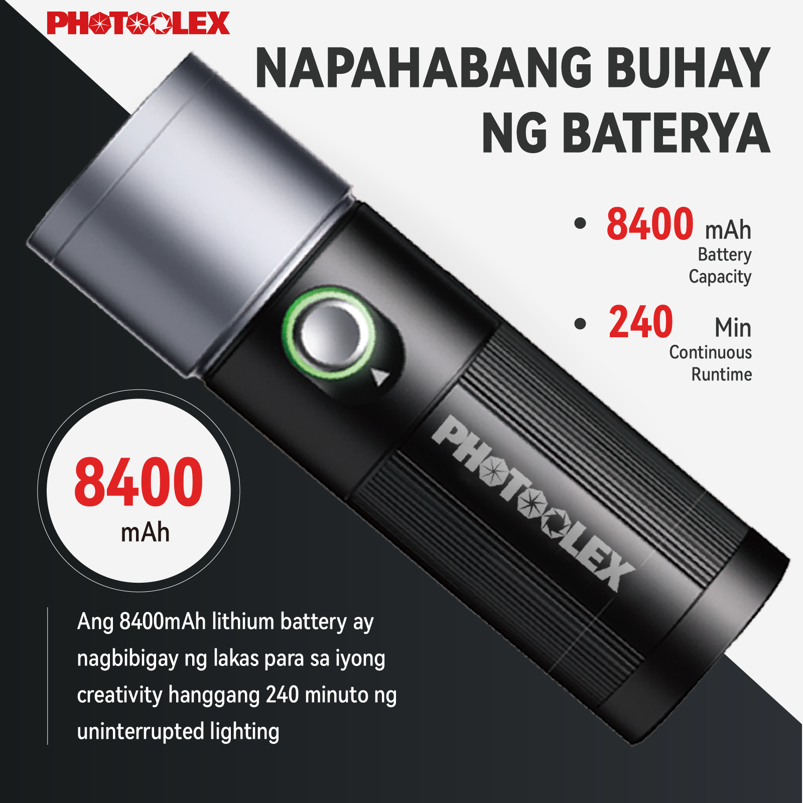 PHOTOOLEX New 10W Four Colors Photography Flashlight 20 Magnetic Gobos ...