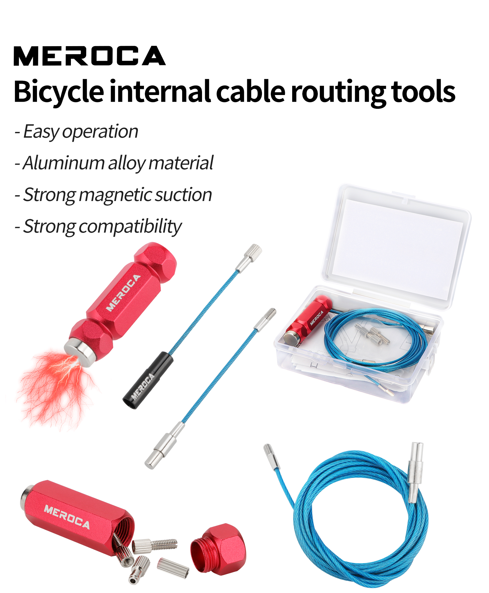 MEROCA Universal Bicycle Internal Cable Routing Tool Aluminum Alloy ...