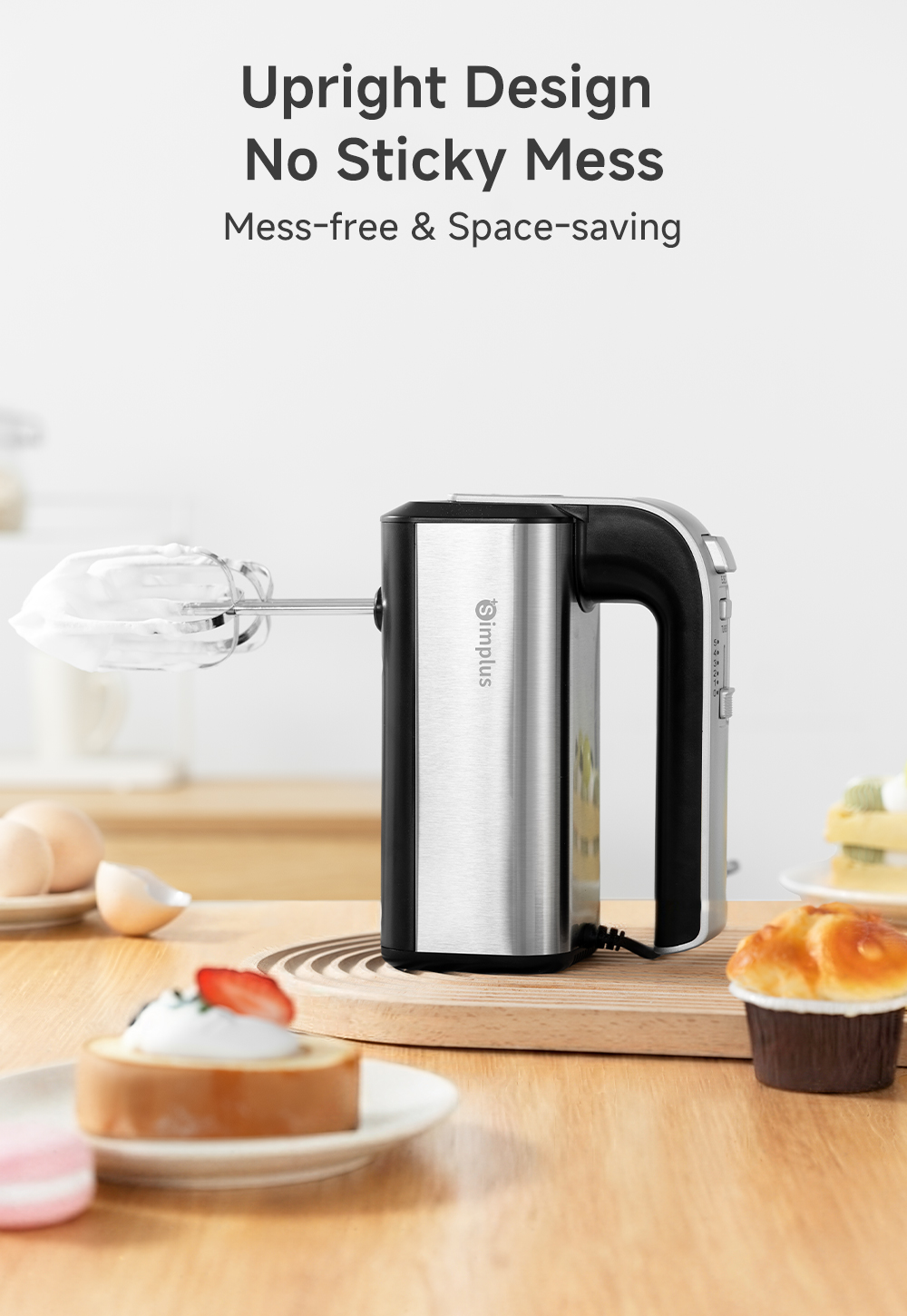 Simplus Electric Hand Mixer Multi-Function Egg Beater Light Handheld ...