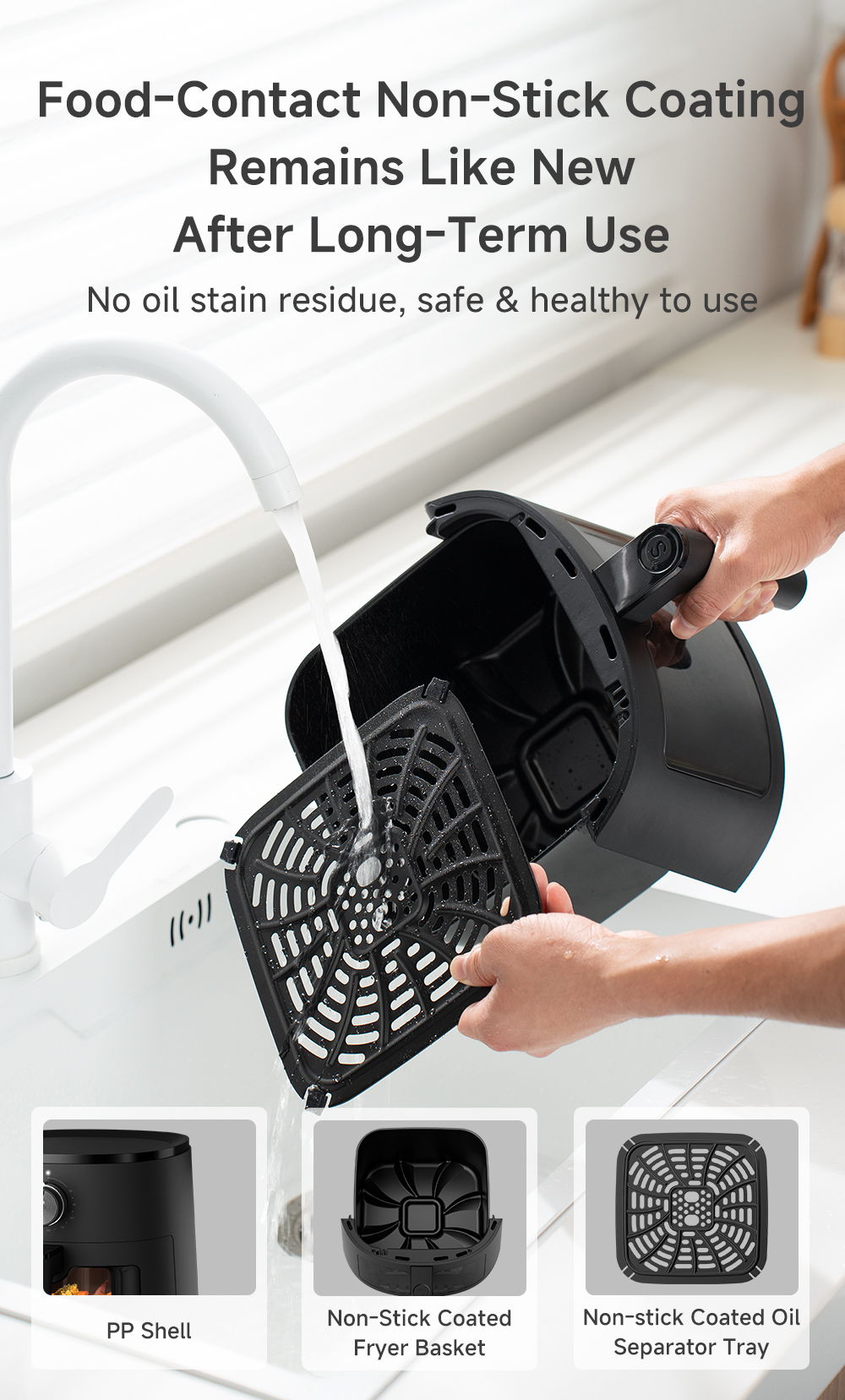 Simplus Air Fryer 5L Viewable Window Multifunctional Airfryer Oil Free ...