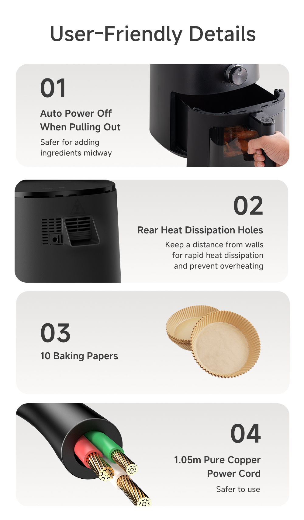 Simplus Air Fryer 5L Viewable Window Multifunctional Airfryer Oil Free ...